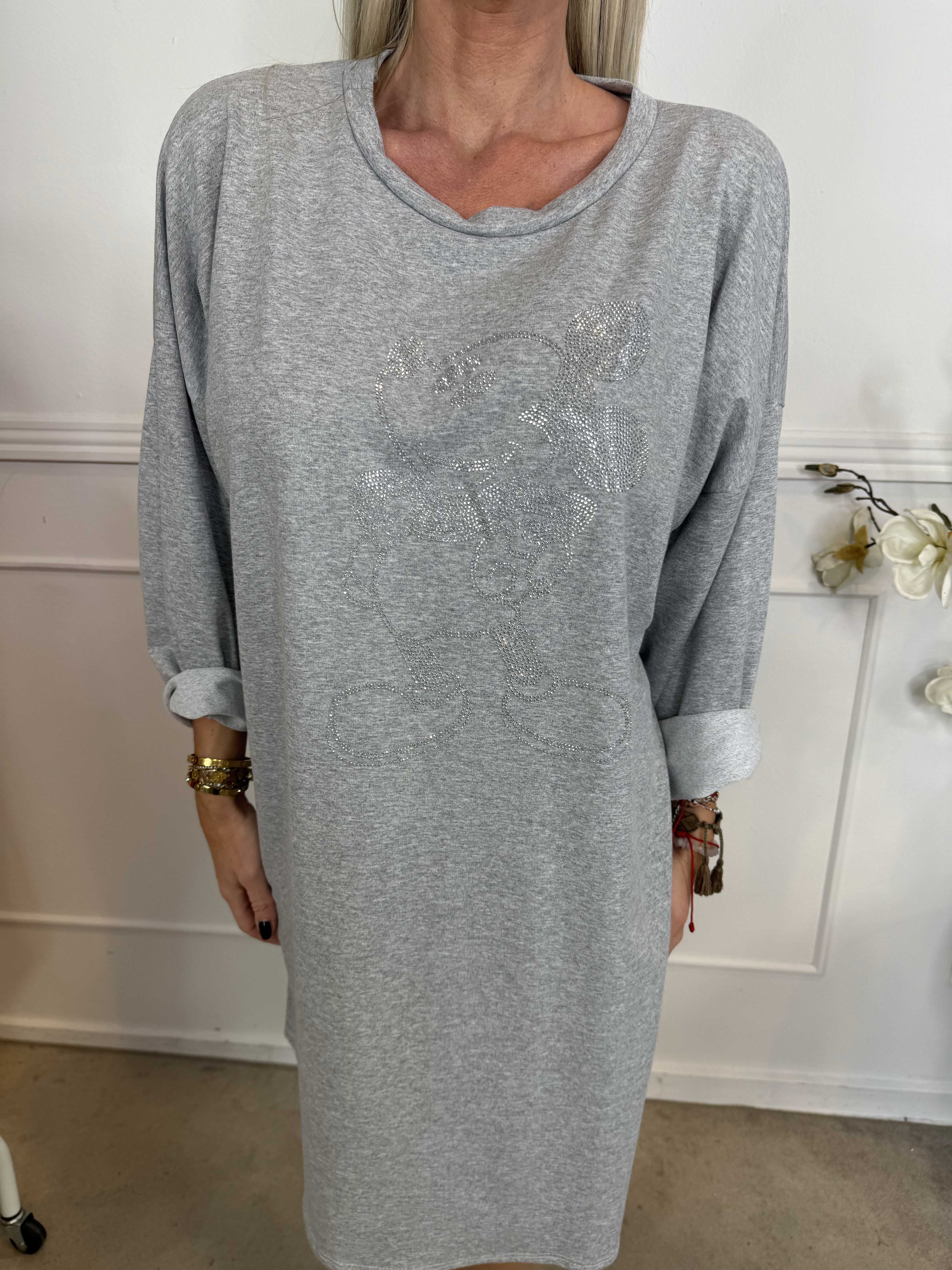 Mickey - Söt joggingklänning med fuskpälskant